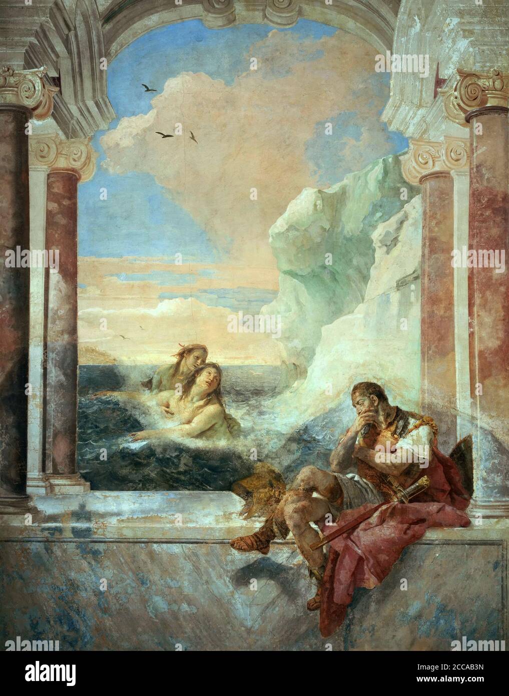 Thetis consolant l'Achille. Musée: Villa Valmarana ai Nani, Vicenza. AUTEUR: GIOVANNI BATTISTA TIEPOLO. Banque D'Images