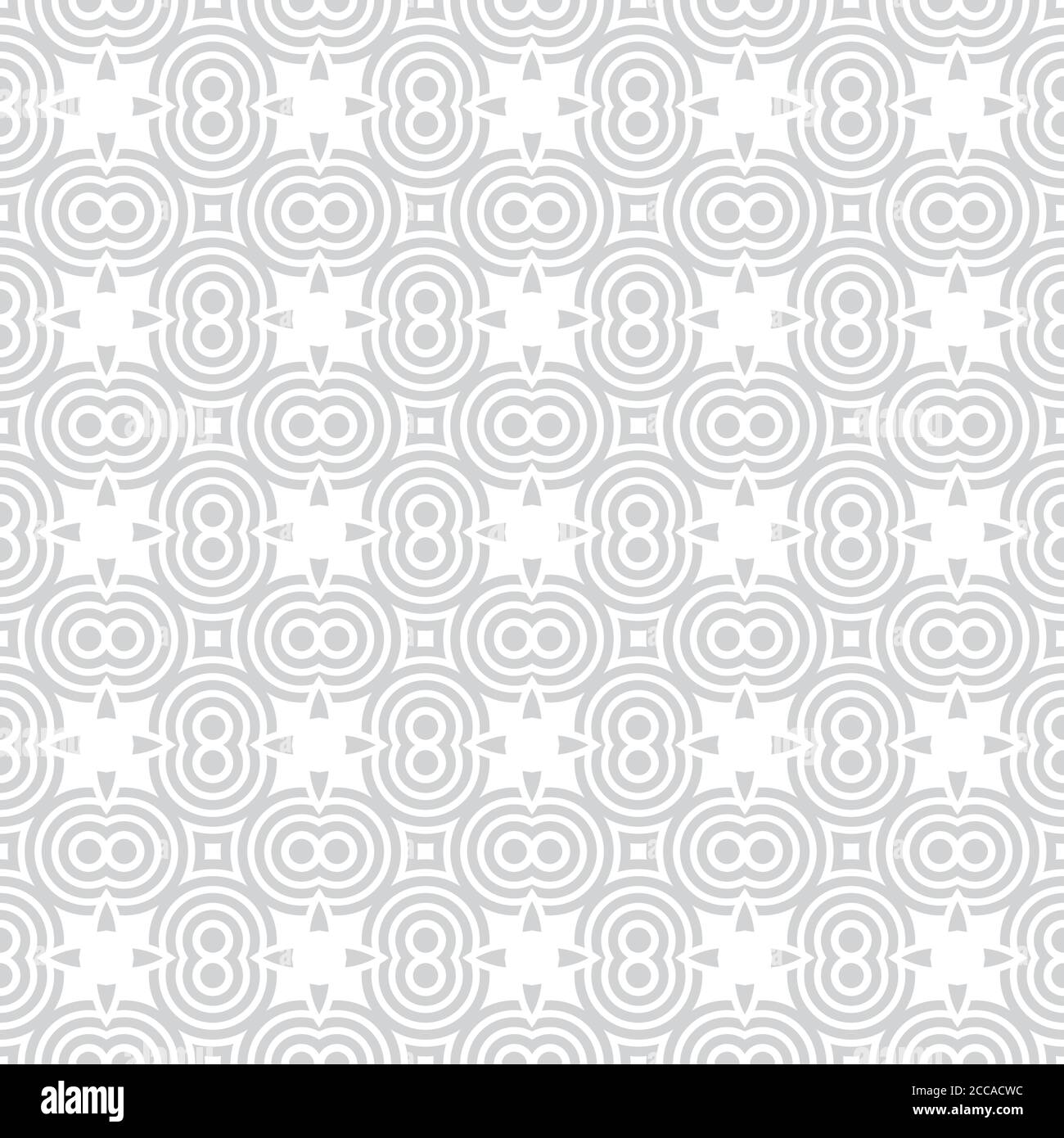 Motif sans couture. Élégante texture gris blanc. Ornement géométrique répété régulièrement avec des formes rondes circulaires, des points, des losange, des triangles. Illustration de Vecteur