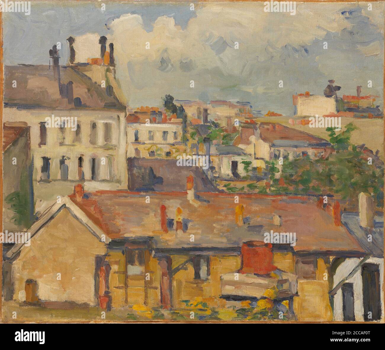 Groupe de maisons (les Toits). Musée: Hahnloser-Jaeggli Stiftung, Winterthur. Auteur: PAUL CEZANNE. Banque D'Images