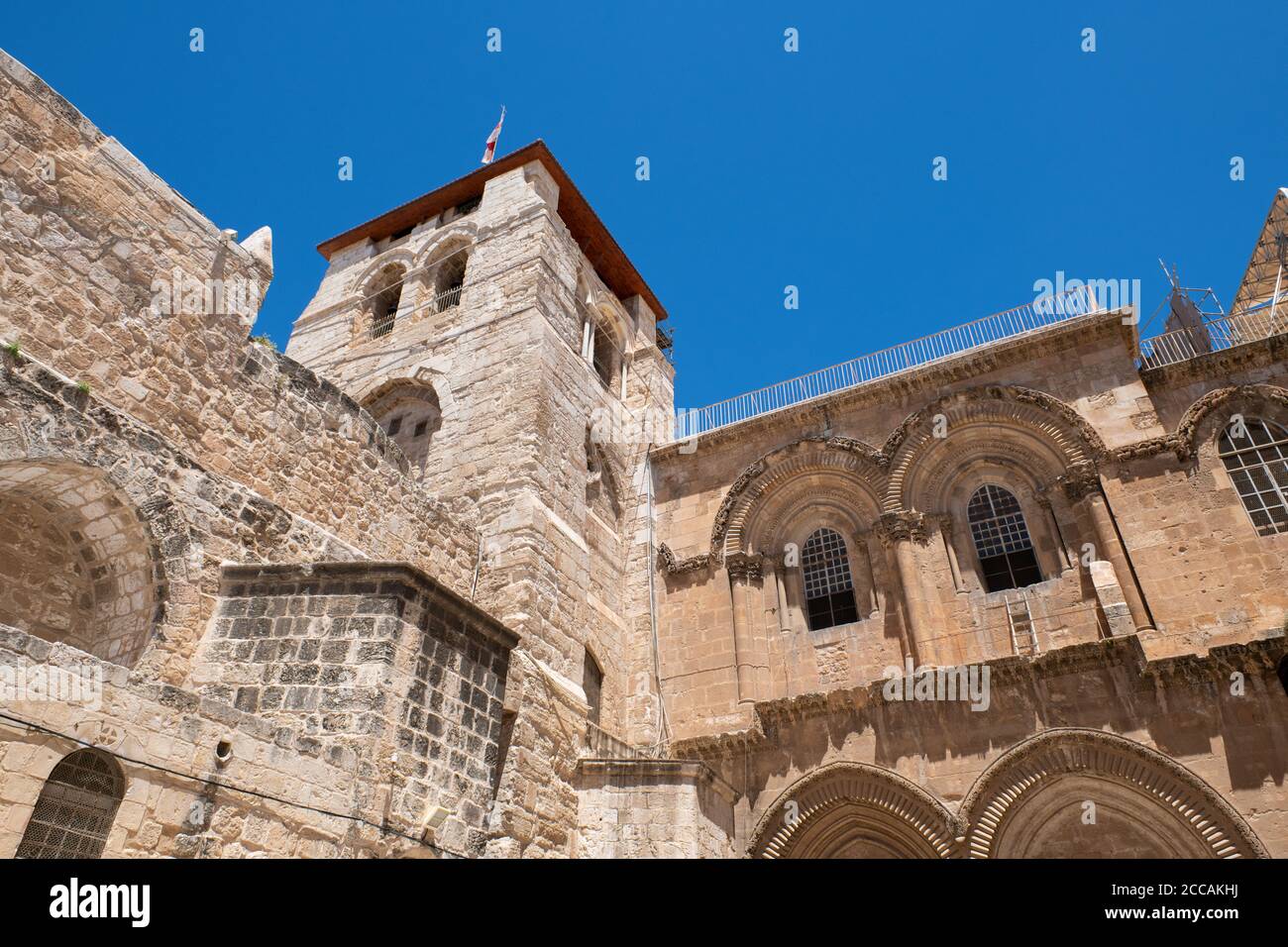 Israël, Jérusalem, Vieille ville, via Dolorosa, Église du Saint-Sépulcre. Vue extérieure du site Saint. Banque D'Images