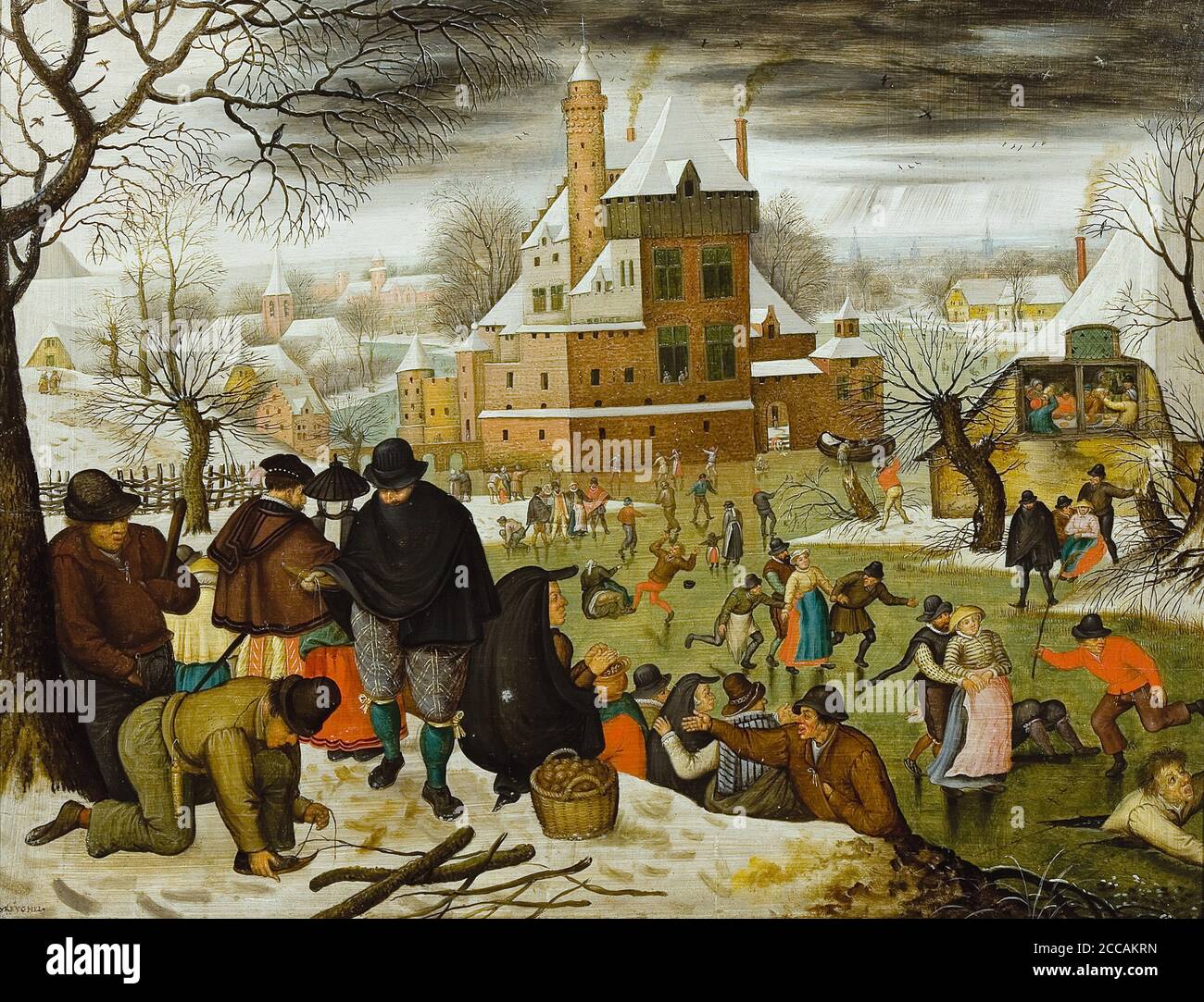 Les quatre saisons : l'hiver. Musée : Muzeul National de Arta al Romaniei, Bucuresti. AUTEUR: PIETER BRUEGHEL LE PLUS JEUNE. Banque D'Images