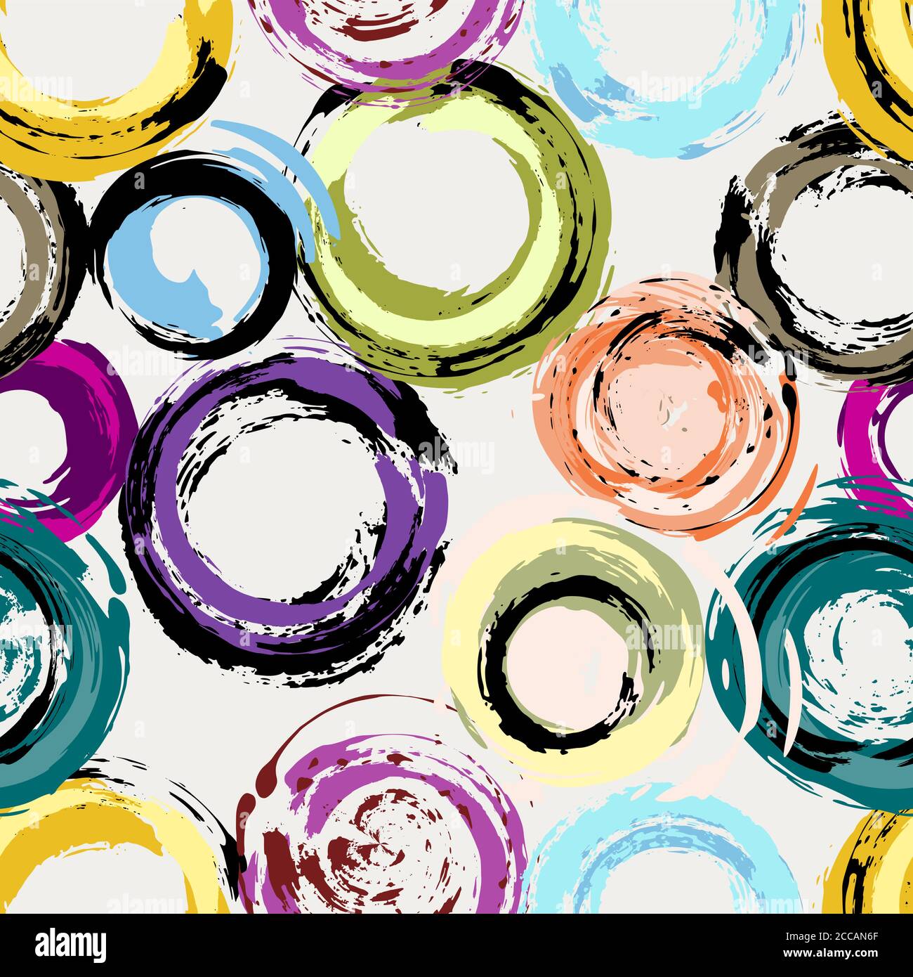 arrière-plan de cercle abstrait sans couture, avec touches de peinture et éclaboussures Illustration de Vecteur