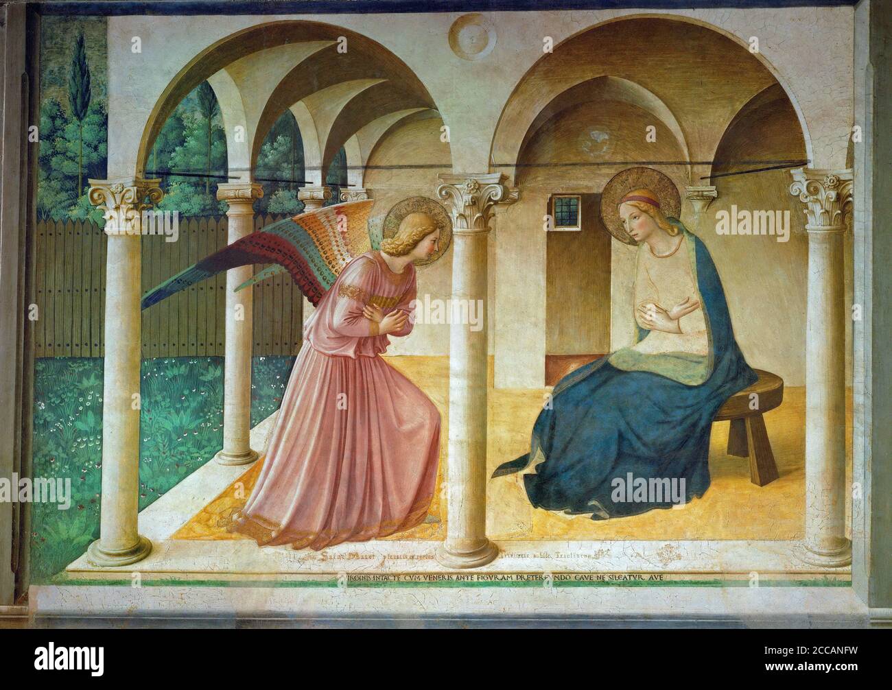 L'Annonciation. Musée : San Marco, Florence. Auteur : Fra Angelico. Banque D'Images