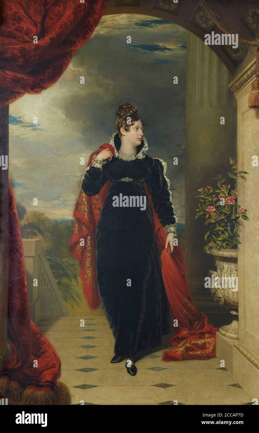 Portrait de la princesse Charlotte du pays de Galles (1796-1817). Musée: Koninklijke Verzameling België. Auteur: GEORGE DAWE. Banque D'Images