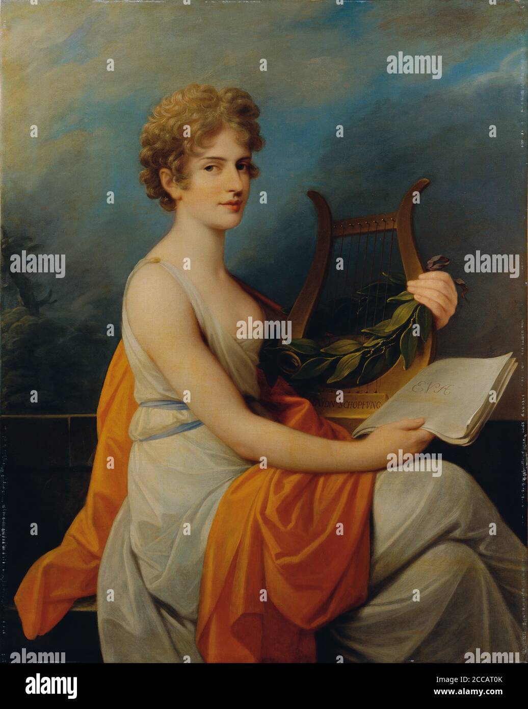 Portrait de la chanteuse d'opéra Thérèse Saal (1782-1855) comme Eve dans la création de Joseph Haydn (Die Schöpfung). Musée: Österreichische Galerie Belvedere, Vienne. Auteur: Heinrich Friedrich Füger. Banque D'Images