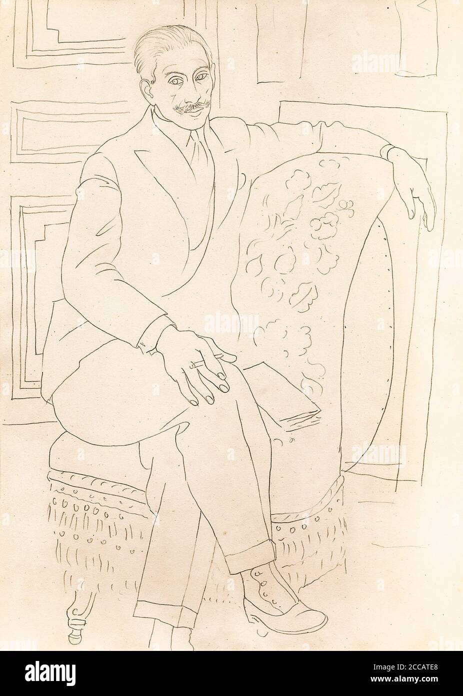 Portrait de Paul Rosenberg (1881-1959). Musée : Galerie Troubetzkoy. Auteur: PABLO PICASSO. Banque D'Images