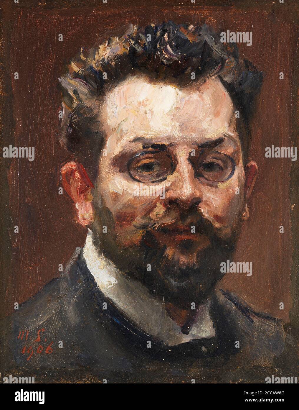 Autoportrait. Musée : COLLECTION PRIVÉE. Auteur: MAX SLEVOGT. Banque D'Images