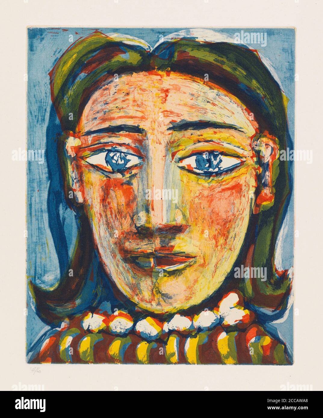 Tête de femme No 1. Portrait de Dora Maar. Musée : COLLECTION PRIVÉE. Auteur: PABLO PICASSO. Banque D'Images