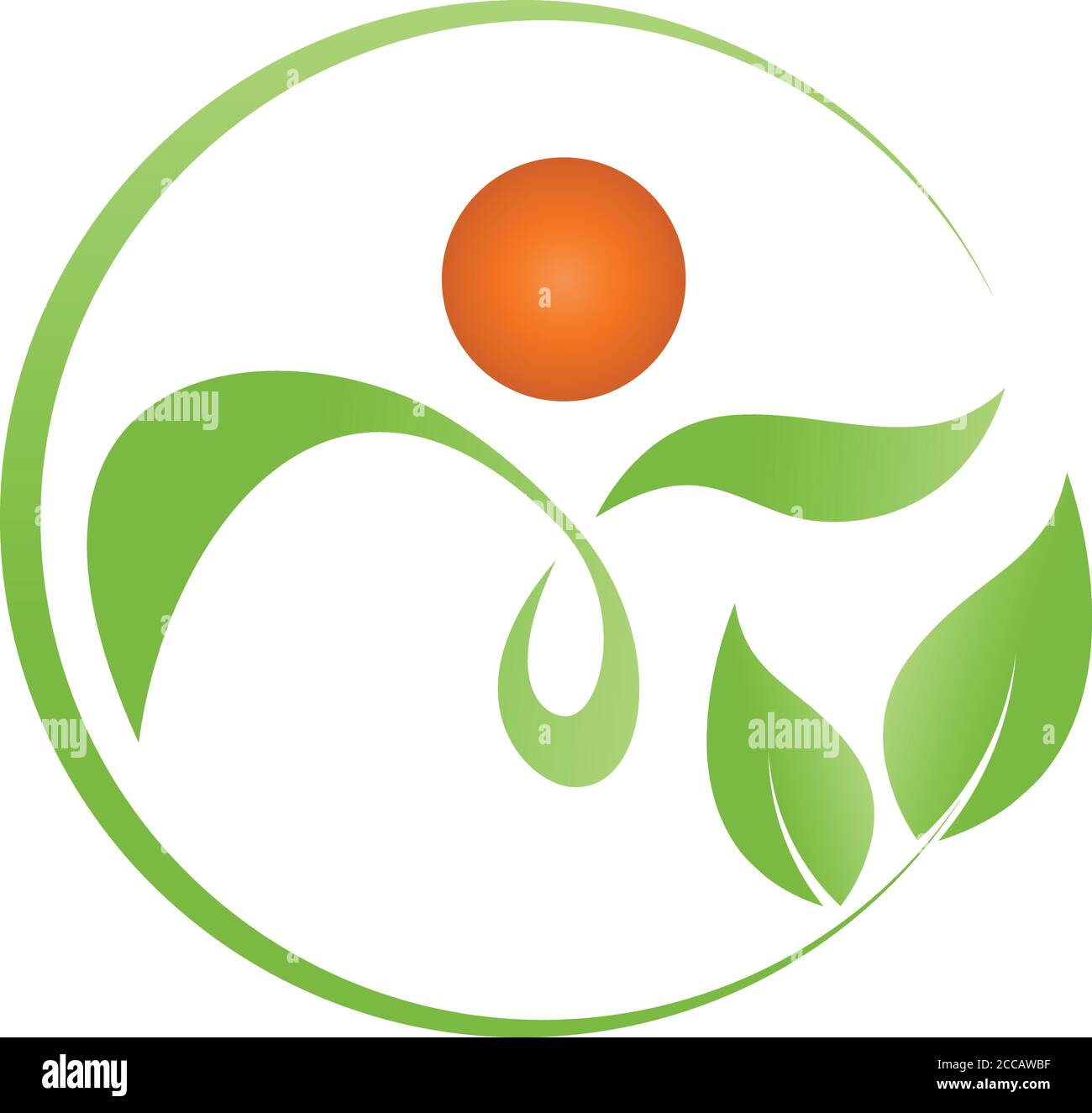Humain, feuilles, santé, naturopathe, logo Illustration de Vecteur