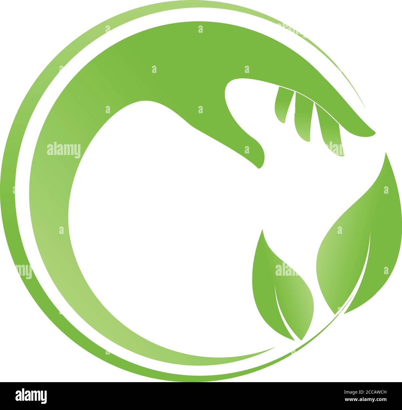 Mains, feuilles, naturopathe, bien-être, logo Illustration de Vecteur
