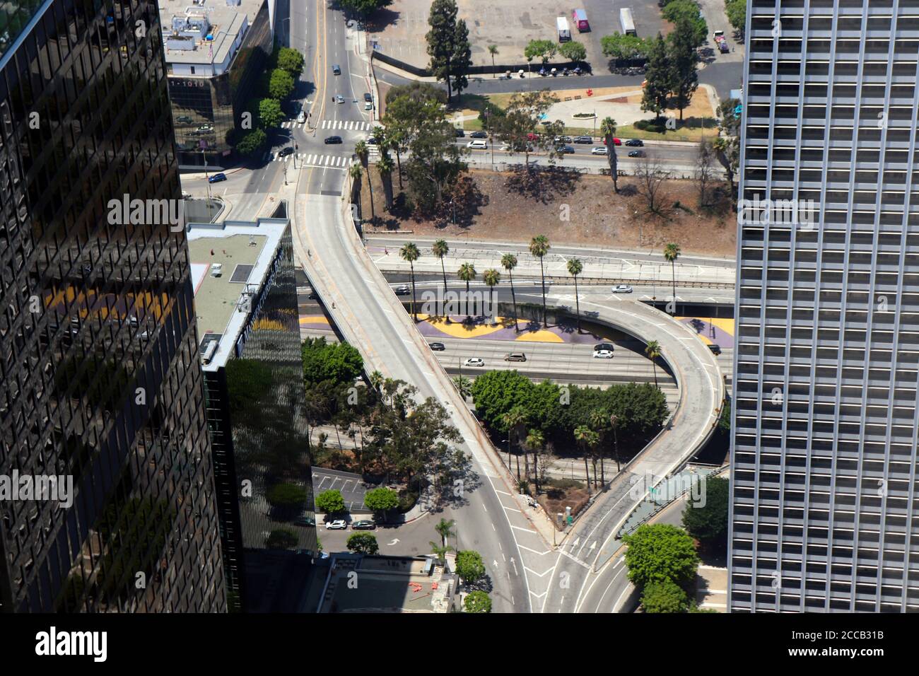 Los Angeles California USA centre ville paysage urbain entre gratte-ciel Banque D'Images