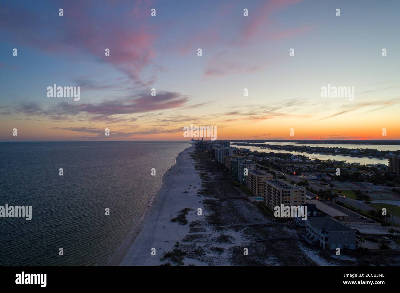 Perdido Key Beach au coucher du soleil Banque D'Images