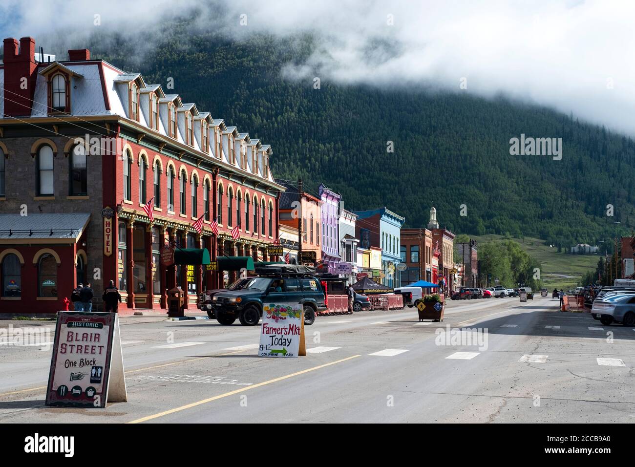 Ville minière historique de Silverton, Colorado, vue sur Greene Street Banque D'Images