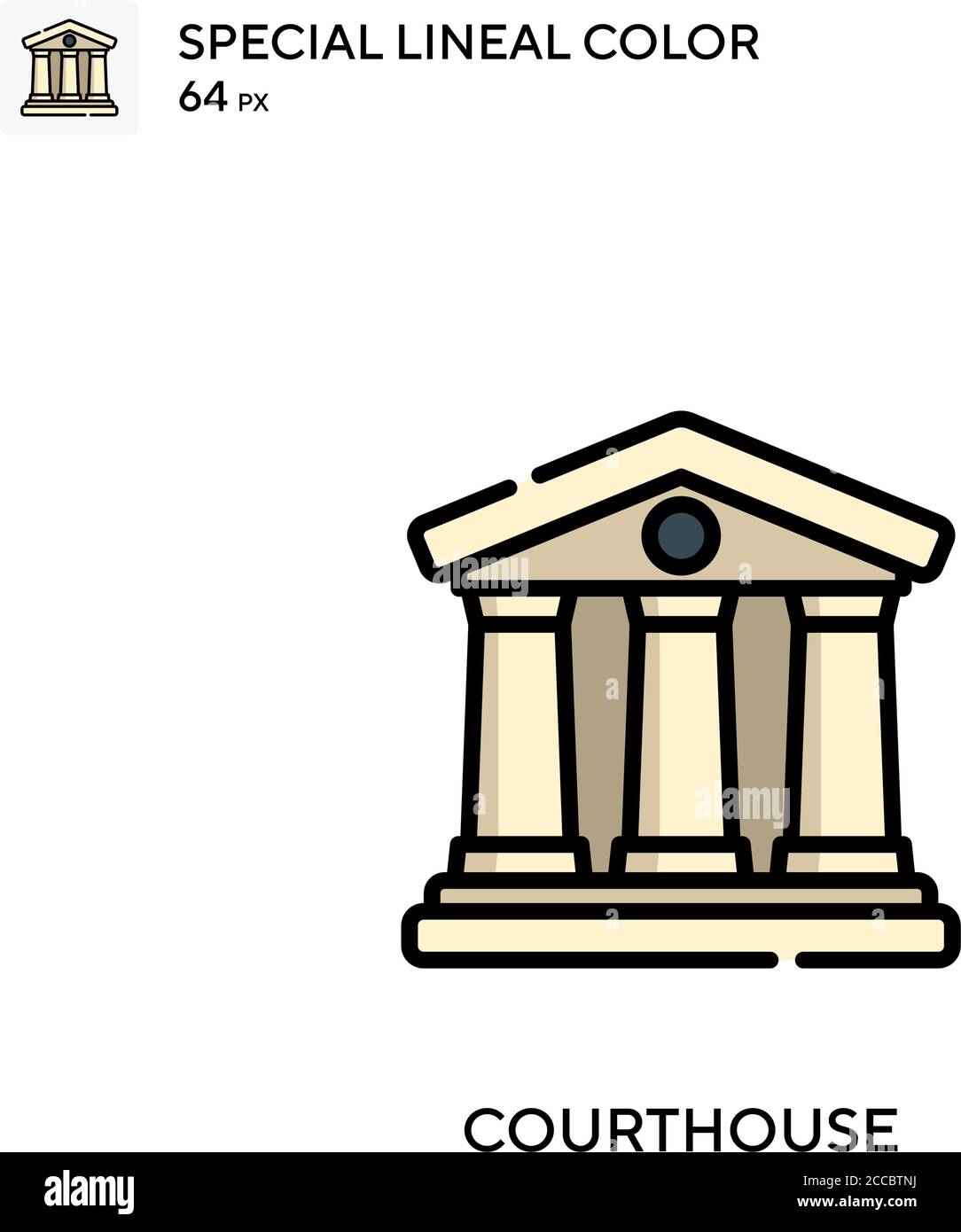 Palais de justice icône de couleur spéciale. Modèle de conception de symbole d'illustration pour élément d'interface utilisateur Web mobile. Pictogramme moderne de couleur parfaite sur contour modifiable Illustration de Vecteur