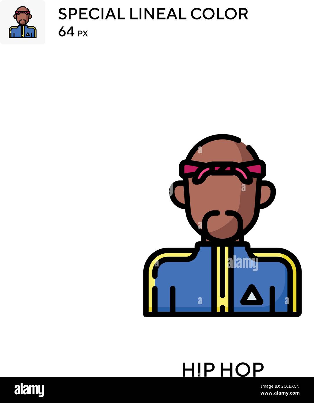 Hip hop icône de couleur spéciale de lineal. Modèle de conception de symbole d'illustration pour élément d'interface utilisateur Web mobile. Pictogramme moderne de couleur parfaite sur contour modifiable. Illustration de Vecteur