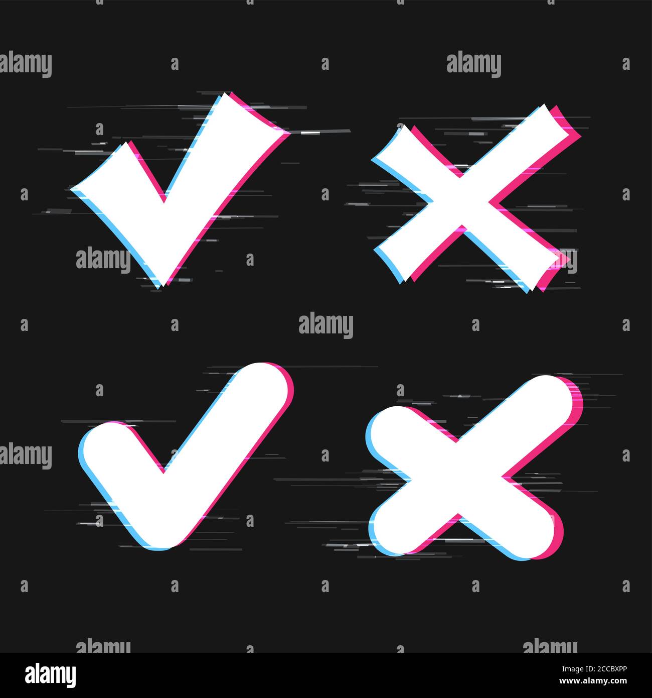 ensemble de symboles de signe « oui » et « non » Illustration de Vecteur