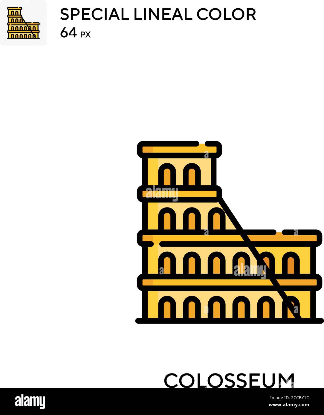 Colosseum icône de couleur spéciale. Modèle de conception de symbole d'illustration pour élément d'interface utilisateur Web mobile. Pictogramme moderne de couleur parfaite sur contour modifiable. Illustration de Vecteur