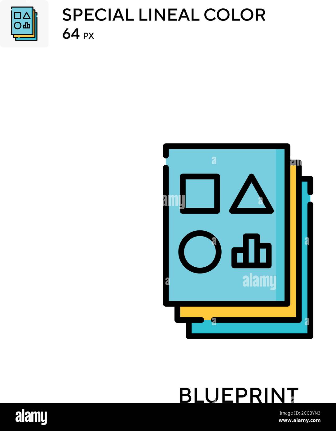 Icône de couleur spéciale Blueprint. Modèle de conception de symbole d'illustration pour élément d'interface utilisateur Web mobile. Pictogramme moderne de couleur parfaite sur contour modifiable. Illustration de Vecteur