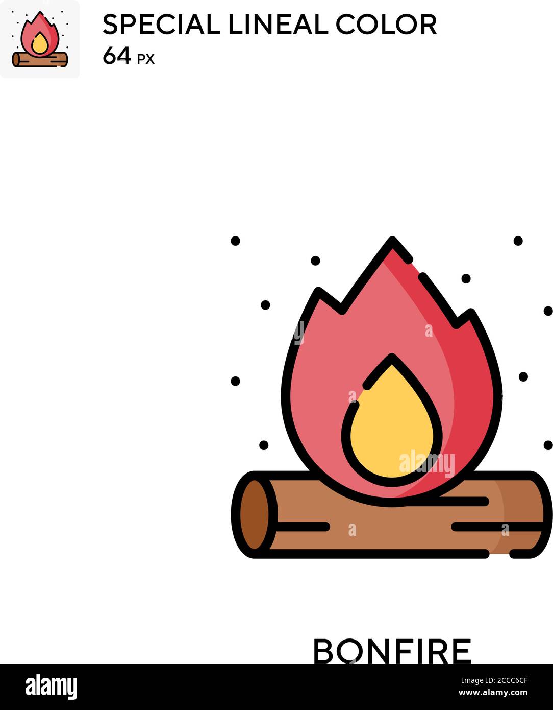 Icône de couleur spéciale de lineal de feu de joie. Modèle de conception de symbole d'illustration pour élément d'interface utilisateur Web mobile. Pictogramme moderne de couleur parfaite sur contour modifiable. Illustration de Vecteur