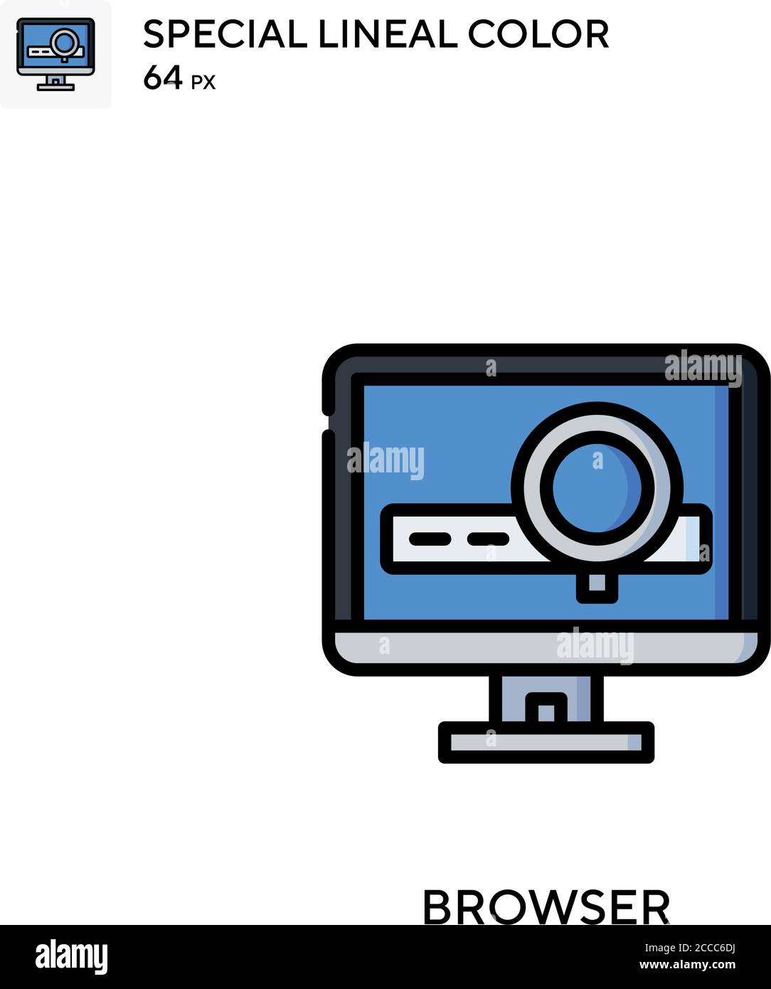 Icône de couleur de ligne spéciale du navigateur. Modèle de conception de symbole d'illustration pour élément d'interface utilisateur Web mobile. Pictogramme moderne de couleur parfaite sur contour modifiable. Illustration de Vecteur