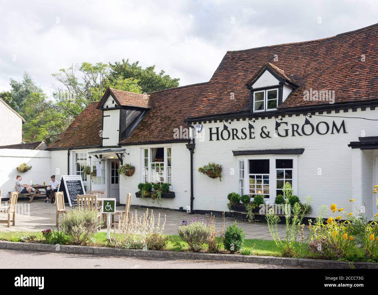 18e siècle Horse & Groom Inn, Hare Hatch, Berkshire, Angleterre, Royaume-Uni Banque D'Images