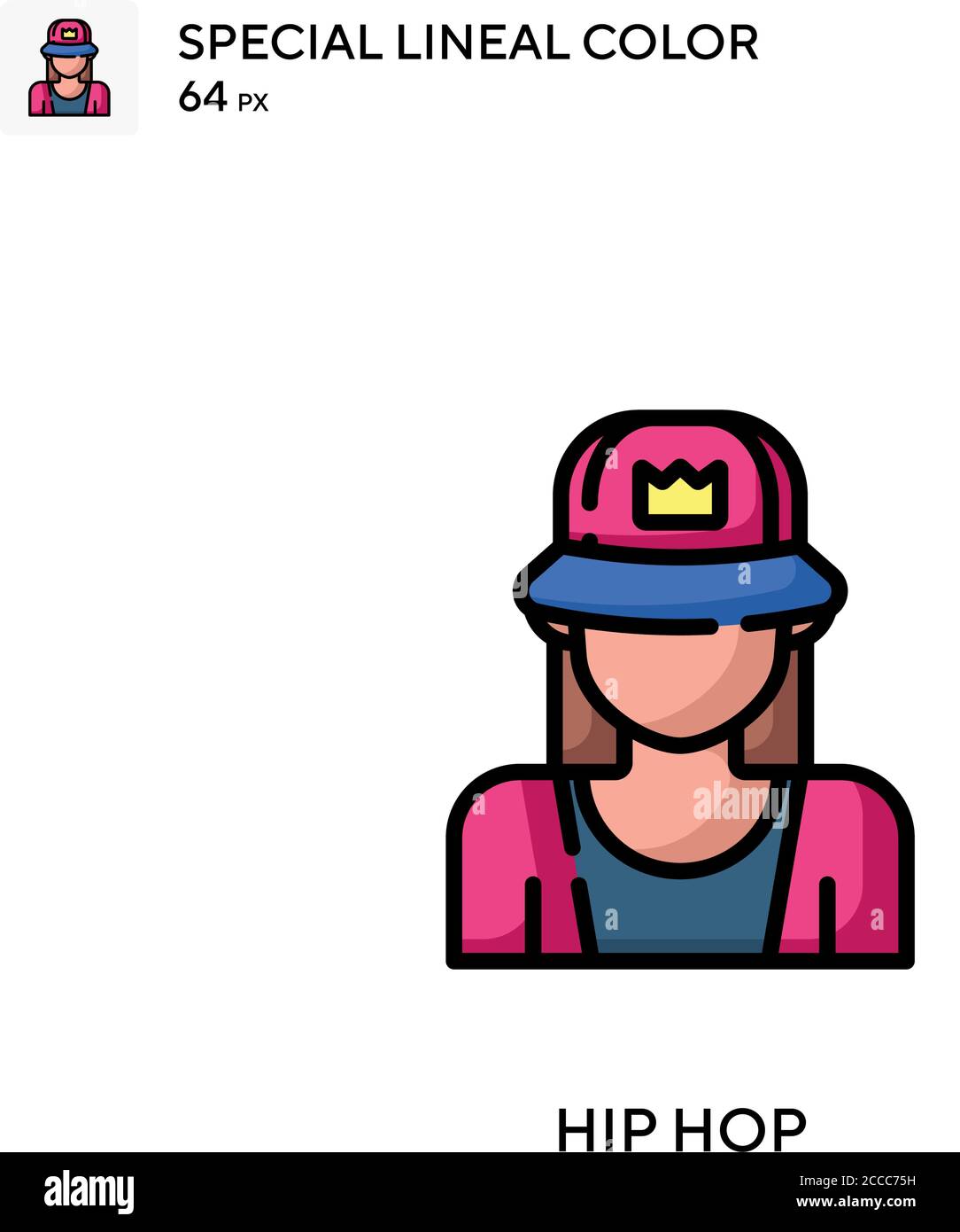 Hip hop icône de couleur spéciale de lineal. Modèle de conception de symbole d'illustration pour élément d'interface utilisateur Web mobile. Pictogramme moderne de couleur parfaite sur contour modifiable. Illustration de Vecteur