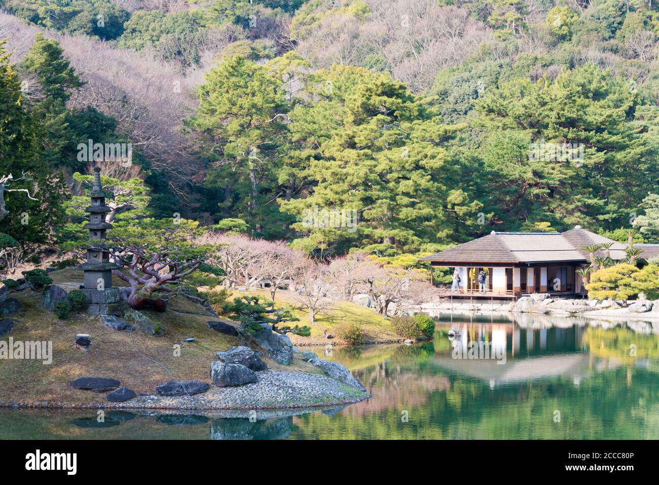 Kagawa, Japon - jardin Ritsurin à Takamatsu, Kagawa, Japon. Le jardin Ritsurin est l'un des plus célèbres jardins historiques du Japon. Banque D'Images