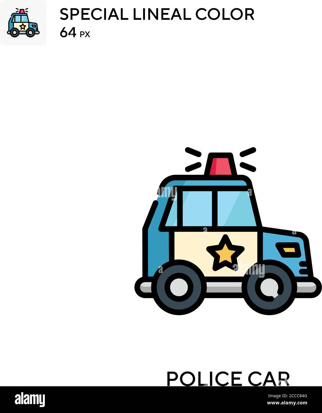 Voiture de police icône de couleur spéciale. Modèle de conception de symbole d'illustration pour élément d'interface utilisateur Web mobile. Pictogramme moderne de couleur parfaite sur contour modifiable Illustration de Vecteur