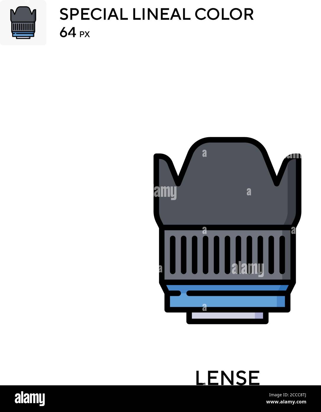 Icône de couleur spéciale de lineal de lense. Modèle de conception de symbole d'illustration pour élément d'interface utilisateur Web mobile. Pictogramme moderne de couleur parfaite sur contour modifiable. Illustration de Vecteur