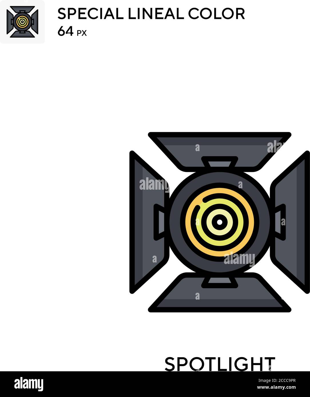 Projecteur icône de couleur spéciale de lineal. Modèle de conception de symbole d'illustration pour élément d'interface utilisateur Web mobile. Pictogramme moderne de couleur parfaite sur contour modifiable. Illustration de Vecteur