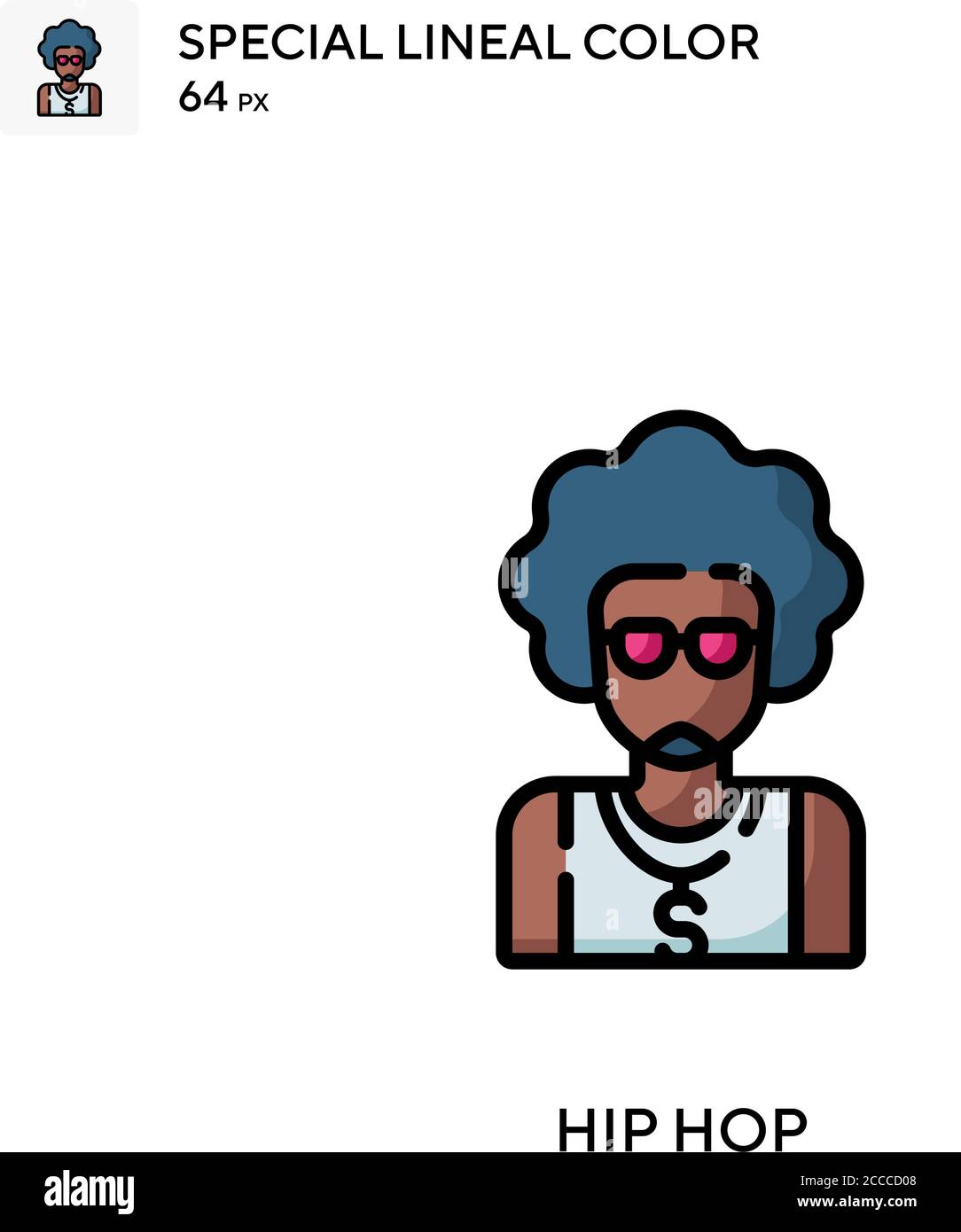 Hip hop icône de couleur spéciale de lineal. Modèle de conception de symbole d'illustration pour élément d'interface utilisateur Web mobile. Pictogramme moderne de couleur parfaite sur contour modifiable. Illustration de Vecteur