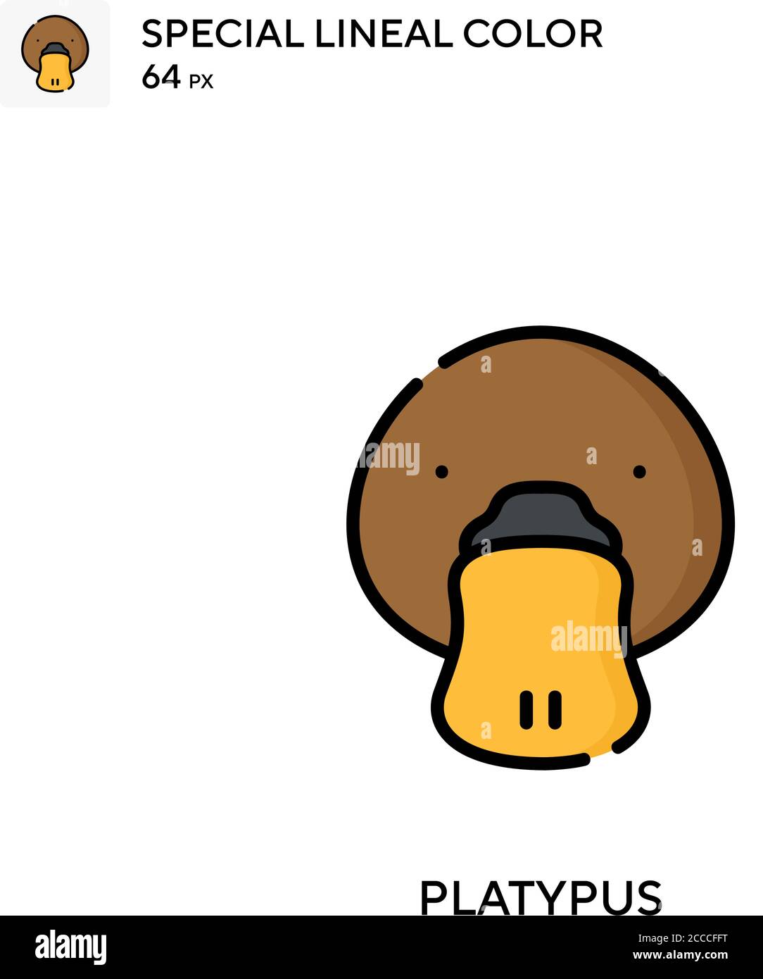 Icône de couleur spéciale de lineal de platypus. Modèle de conception de symbole d'illustration pour élément d'interface utilisateur Web mobile. Pictogramme moderne de couleur parfaite sur contour modifiable. Illustration de Vecteur