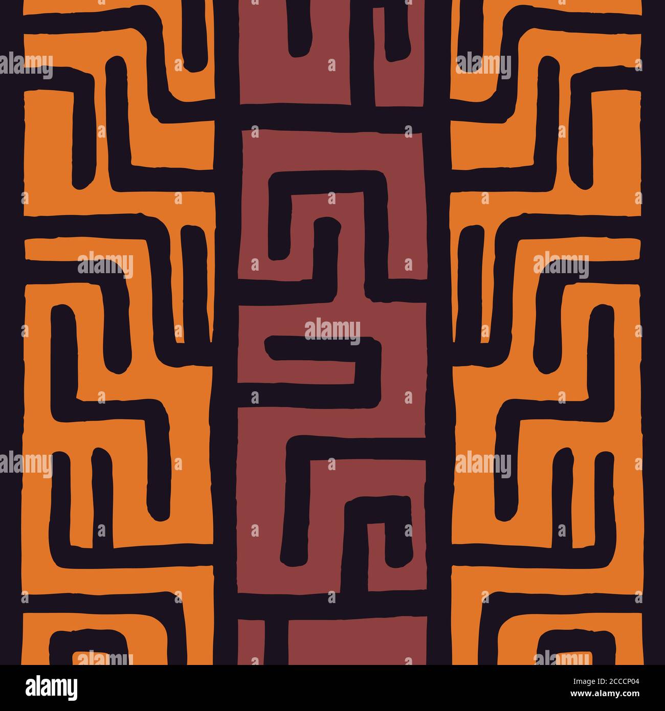 Motif bohème ethnique tribal coloré avec éléments géométriques, toile de boue africaine, dessin tribal, illustration vectorielle Illustration de Vecteur