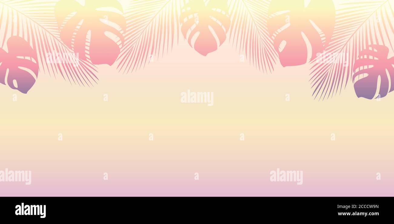 Silhouette de palmiers sur une journée ensoleillée vacances d'été design illustration vectorielle EPS10 Illustration de Vecteur