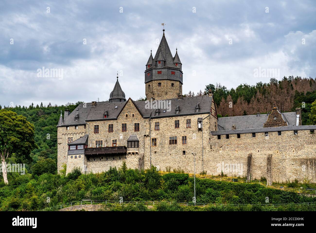 La ville d'Altena à Sauerland, Märkischer Kreis, château d'Altena, première auberge de jeunesse en Allemagne, Banque D'Images