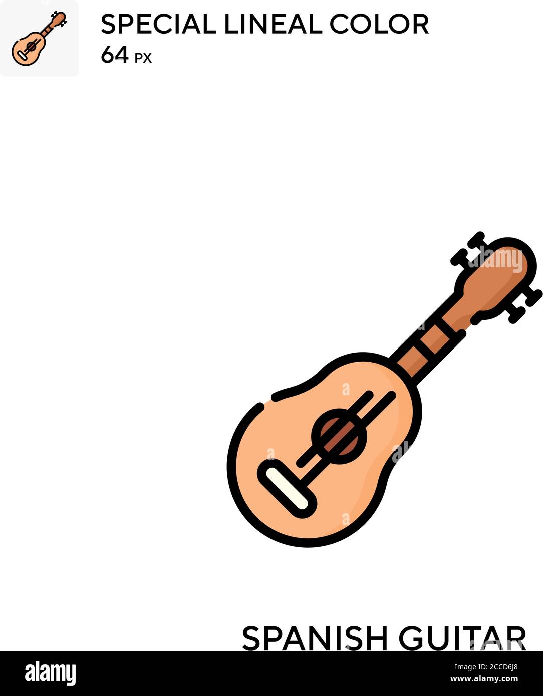 Guitare espagnole icône de couleur de ligne spéciale. Modèle de conception  de symbole d'illustration pour élément d'interface utilisateur Web mobile.  Pictogramme moderne de couleur parfaite sur le St modifiable Image  Vectorielle Stock -