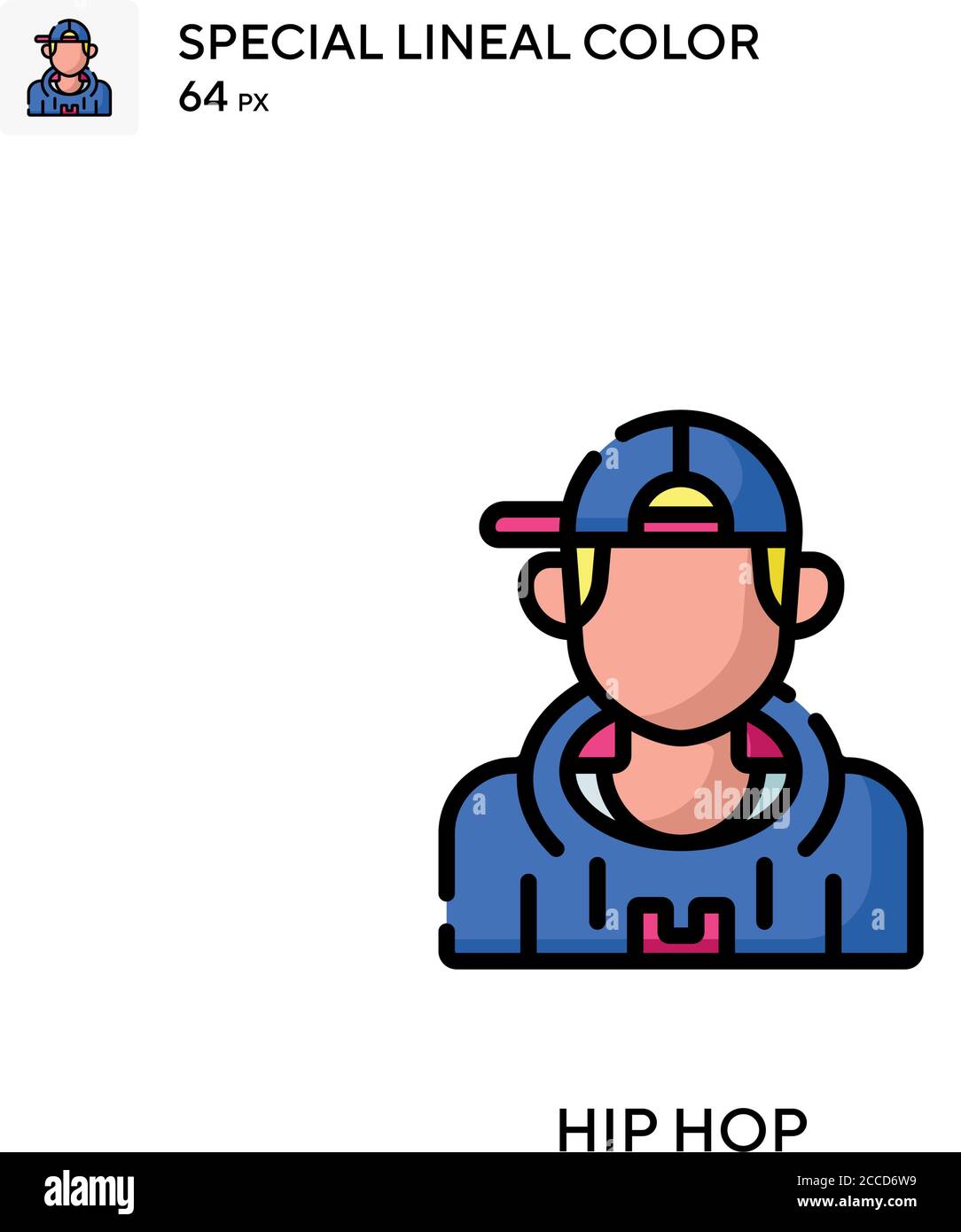Hip hop icône de couleur spéciale de lineal. Modèle de conception de symbole d'illustration pour élément d'interface utilisateur Web mobile. Pictogramme moderne de couleur parfaite sur contour modifiable. Illustration de Vecteur