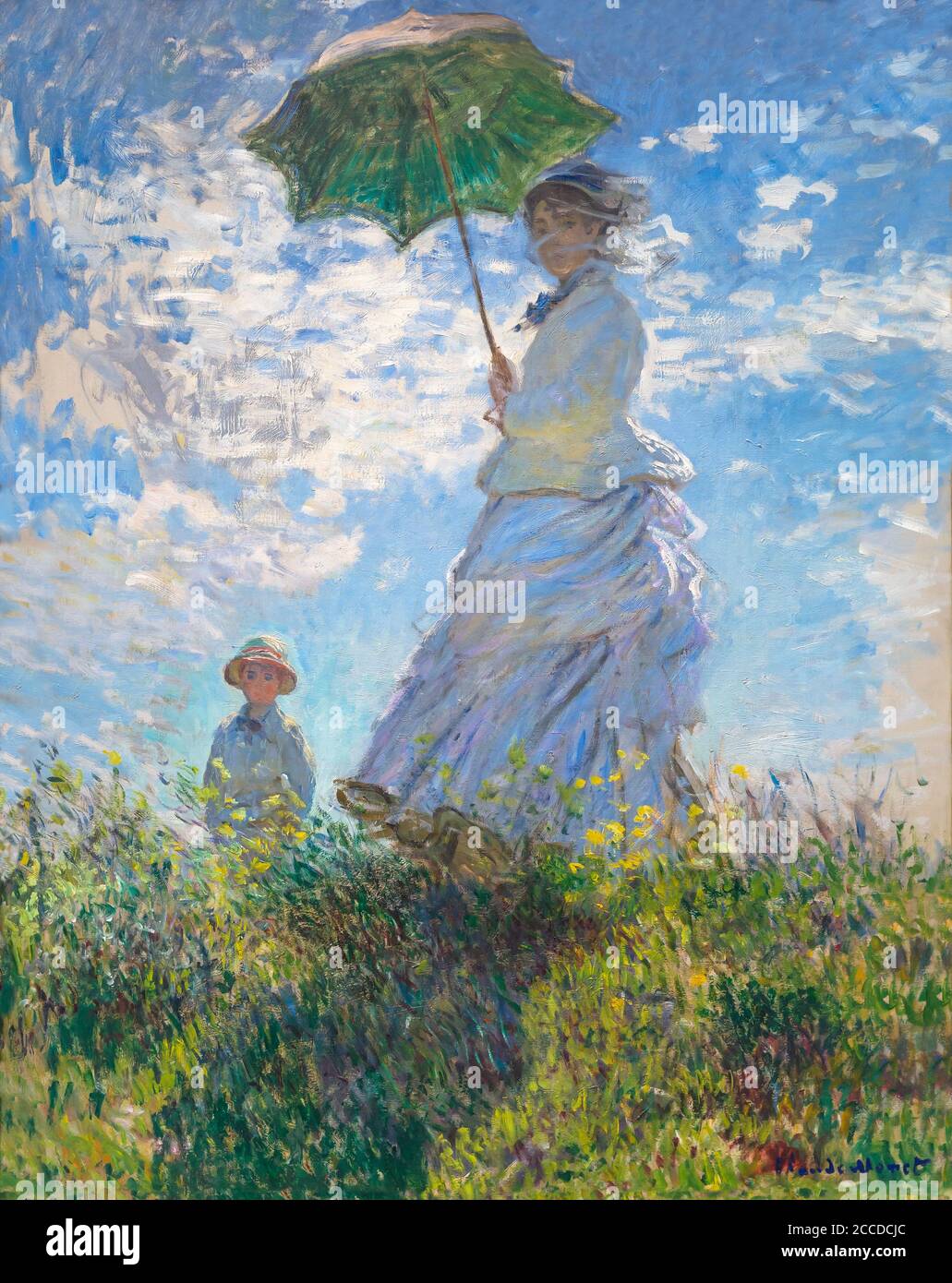 Femme avec un parasol, Madame Monet et son fils, Claude Monet, 1875, National Gallery of Art, Washington DC, USA, Amérique du Nord Banque D'Images