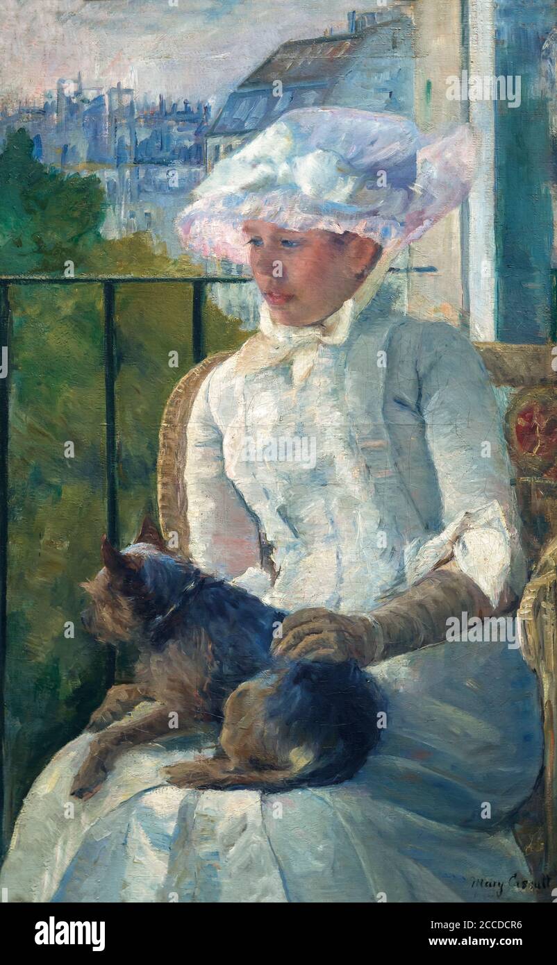 Jeune fille à la fenêtre, Mary Cassatt, 1883-1884, National Gallery of Art, Washington DC, USA, Amérique du Nord Banque D'Images