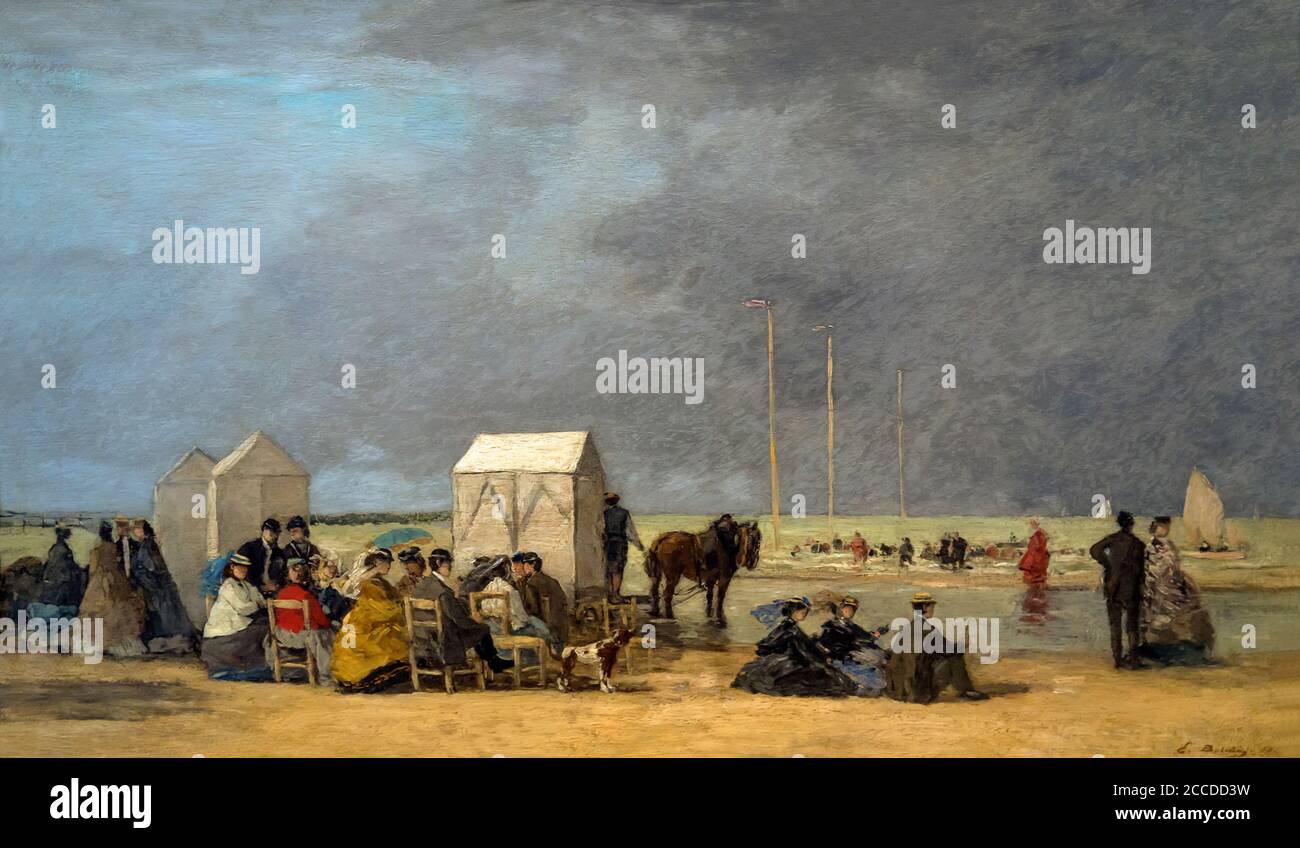 Echelle de temps à Deauville, Eugène Boudin, 1865, National Gallery of Art, Washington DC, USA, Amérique du Nord Banque D'Images