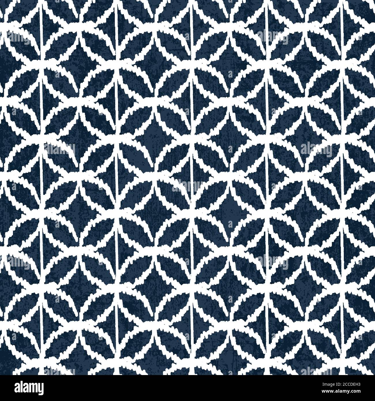 Motif Sashiko indigo avec broderie japonaise blanche traditionnelle, illustration vectorielle Illustration de Vecteur
