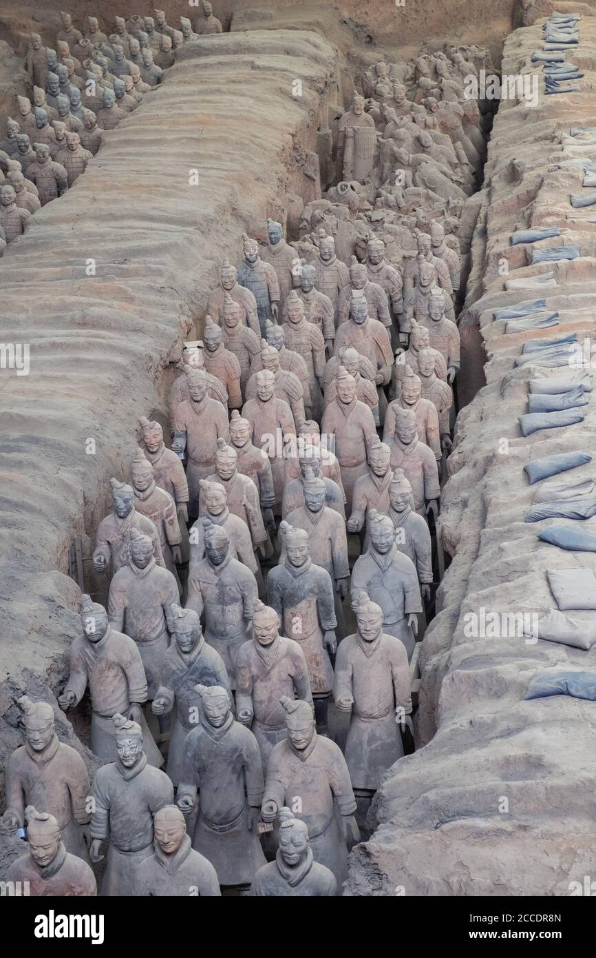 Photo des statues de l'armée de terre cuite en Chine Xian Banque D'Images