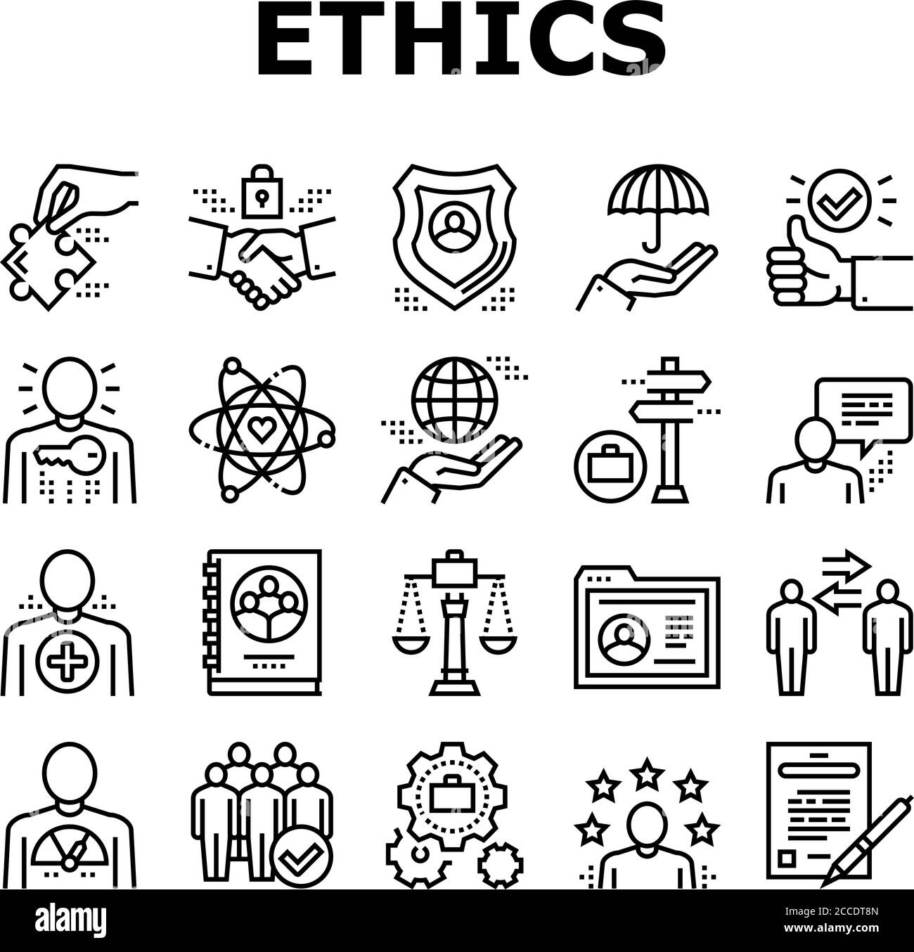 Business Ethics moral Collection Icons Set Vector Image Vectorielle ...