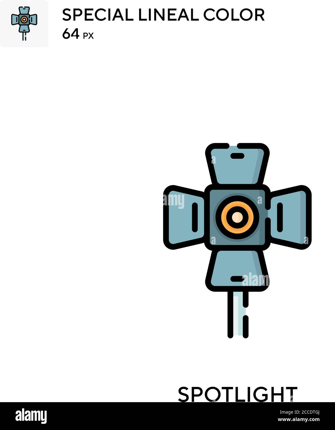 Projecteur icône de couleur spéciale de lineal. Modèle de conception de symbole d'illustration pour élément d'interface utilisateur Web mobile. Pictogramme moderne de couleur parfaite sur contour modifiable. Illustration de Vecteur