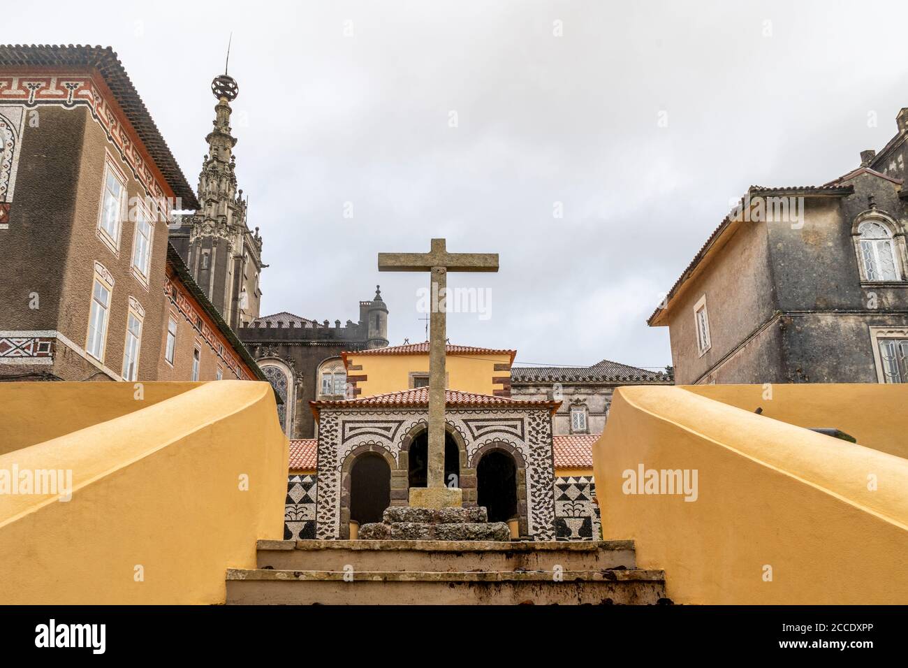 Hôtel de luxe entouré d'un beau jardin, Mealhada, Serra do Bussaco, Portugal Banque D'Images