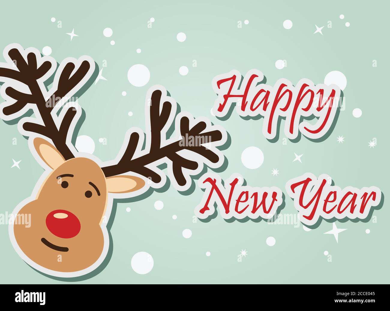 Renne bonne année, illustration vectorielle Illustration de Vecteur