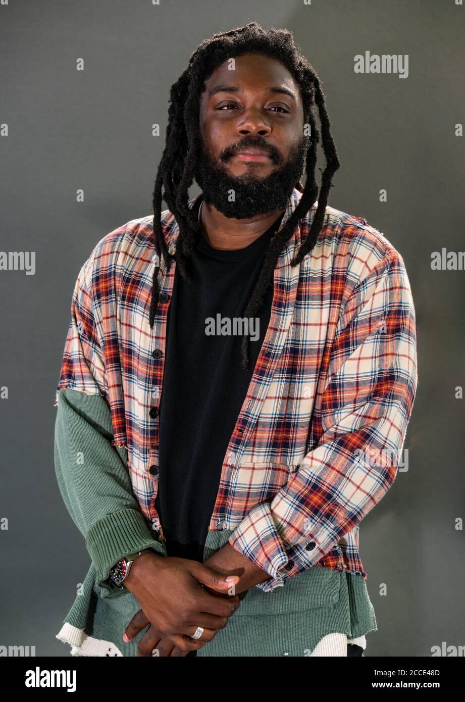 Jason Reynolds, auteur de Black American au Edinburgh International Book Festival 2019, Écosse, Royaume-Uni Banque D'Images