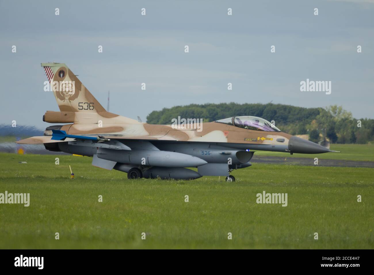 Nörvenich Allemagne août 20 2020: Forces aériennes israéliennes F-16 Barak visite de la base aérienne de Nörvenich pour des exercices et un vol commémoratif. Banque D'Images