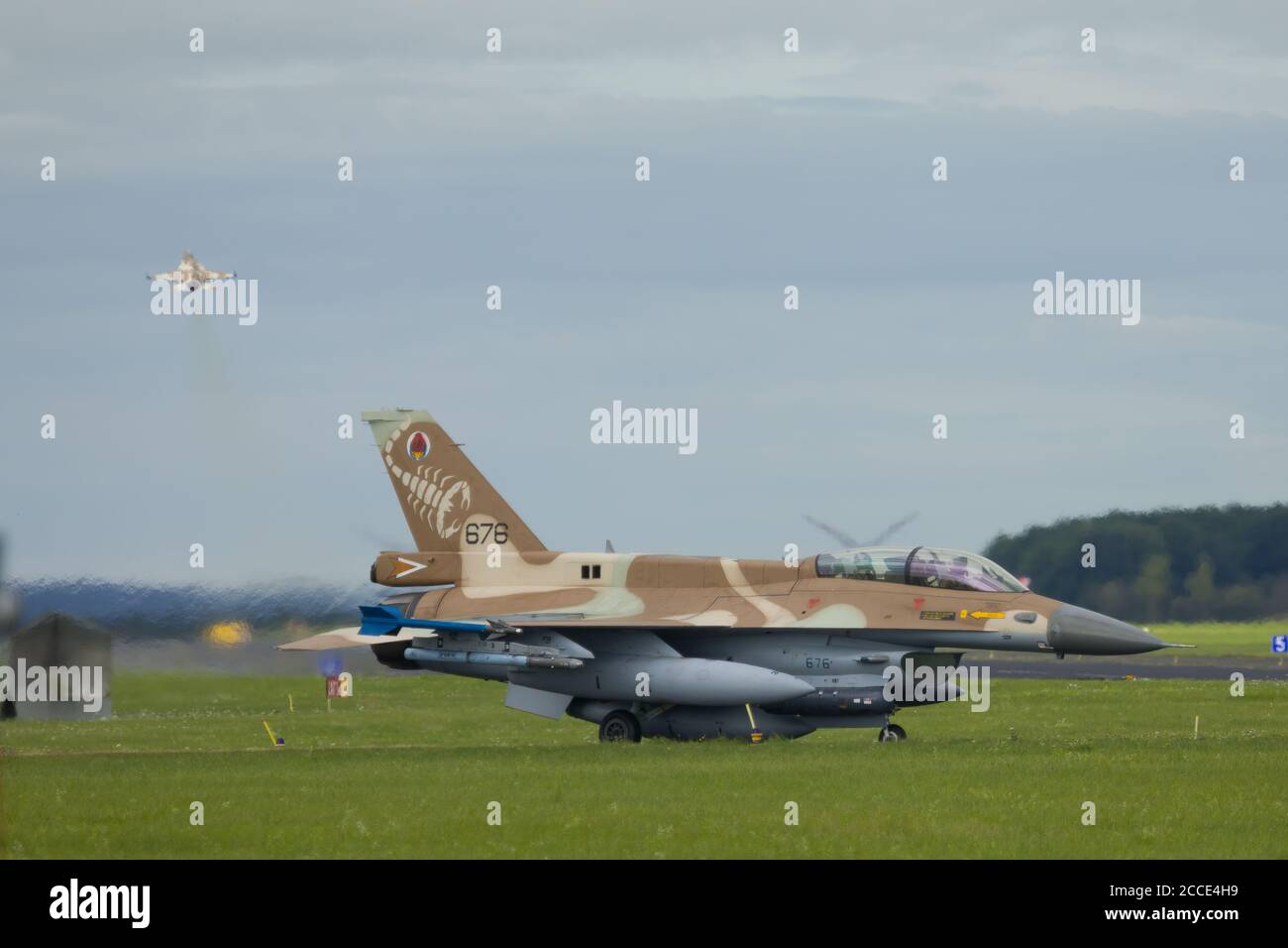 Nörvenich Allemagne août 20 2020: L'armée de l'air israélienne F-16 Barak prend son départ de la base aérienne de Nörvenich. Banque D'Images
