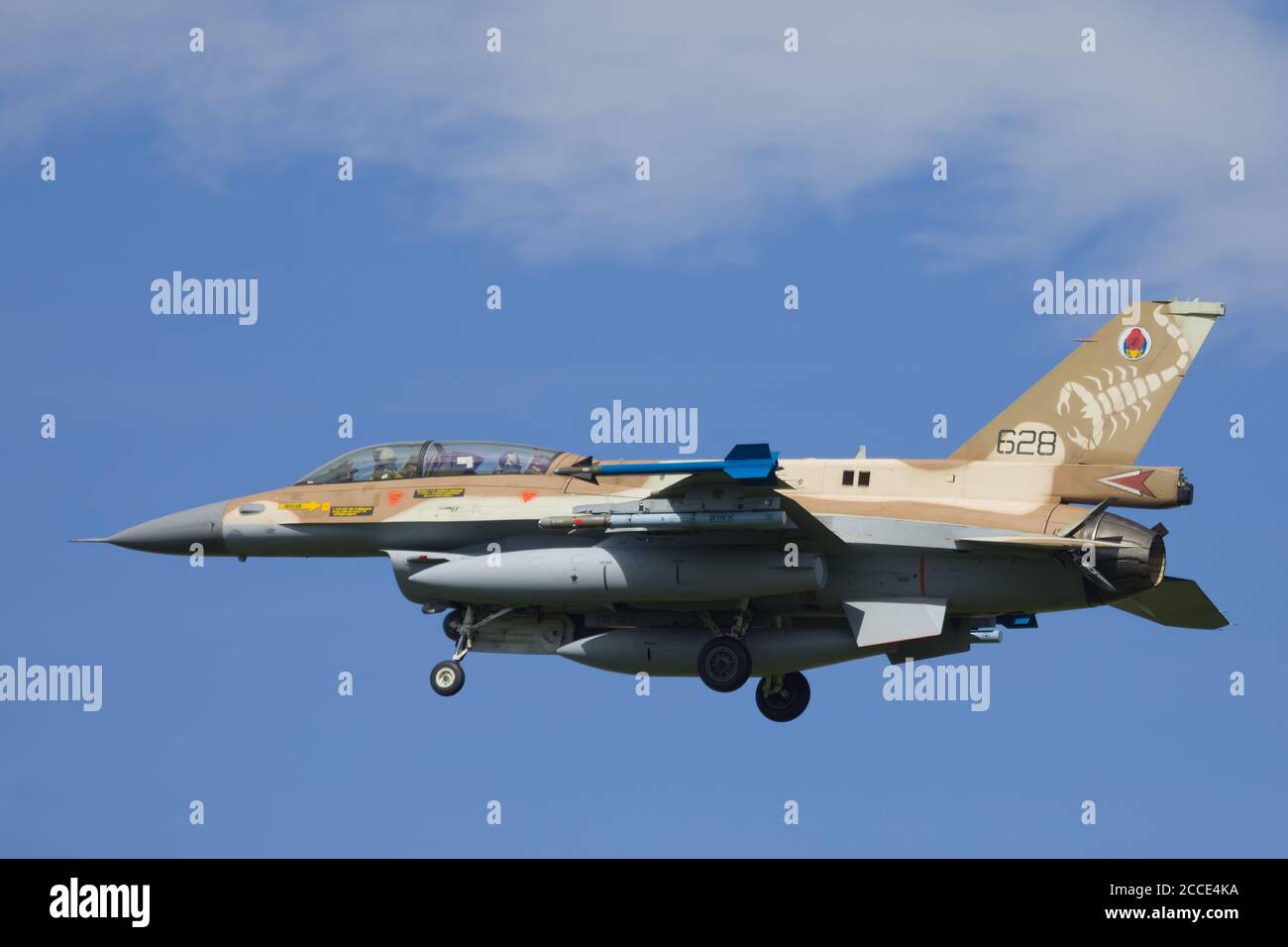 Nörvenich Allemagne août 20 2020 : atterrissage de la Force aérienne israélienne F-16 Barak à la base aérienne de Nörvenich. Banque D'Images